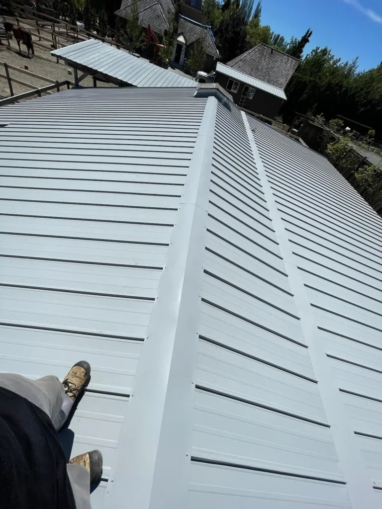 Standing seam metal roof installation